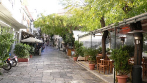 The Plaka district of of Athens.